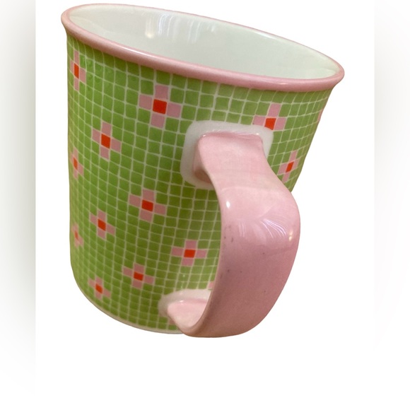Starbucks Barista Coffee Tea Mug Green Pink Mosaic Tile 2004 Vintage 16oz - Picture 7 of 7